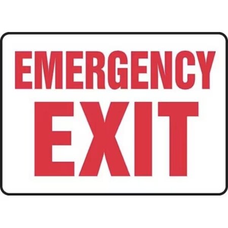 Accuform Exit Sign, Dura-Plastic, 14 in W, 10 in H MADM510XT